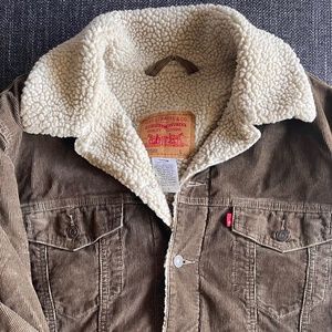 Levi Corduroy Sherpa Jacket L - Brown